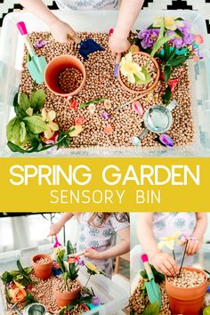 This contains an image of: Spring Garden Sensory Bin