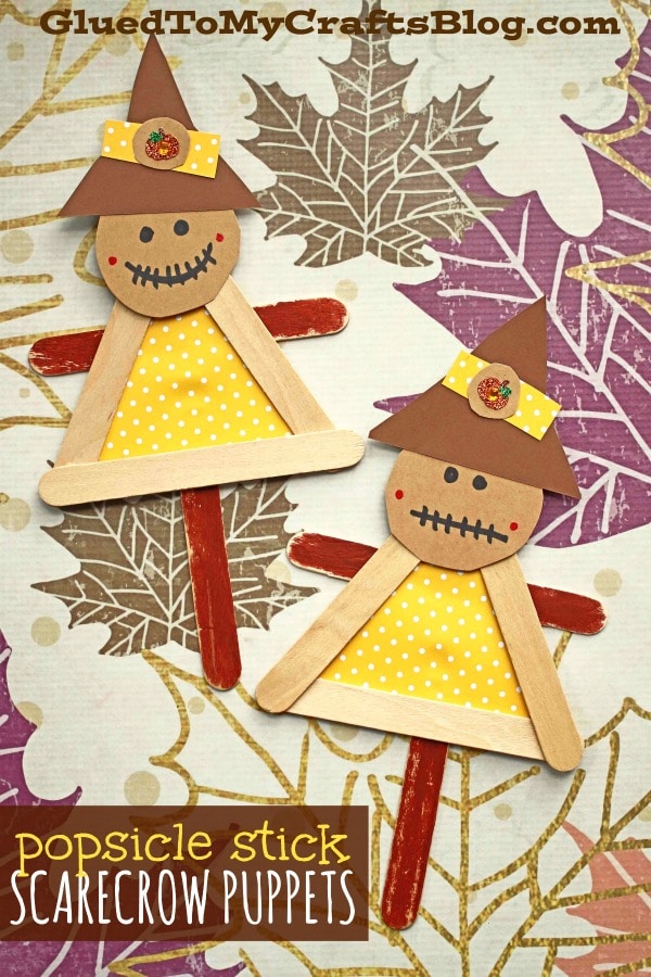 Popsicle Stick Scarecrow Puppets - Kid Craft