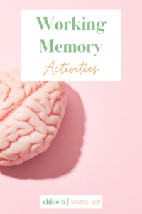 brain with text working memory activities