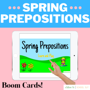 spring speech therapy ideas - spring prepositions